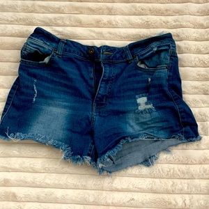 High waisted denim shorts